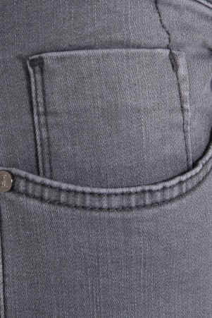 Gri Slim Fit Düz Pamuklu 5 Cep Kot Pantolon - Thumbnail