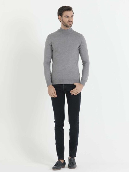 Gri Balıkçı Yaka Triko - 4