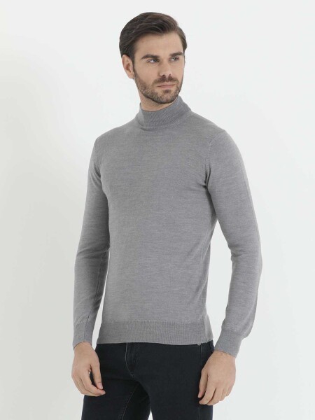 Gri Balıkçı Yaka Triko - 3