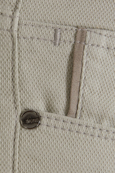 Gri Slim Fit Desenli Pamuklu 5 Cep Kanvas Pantolon - 3