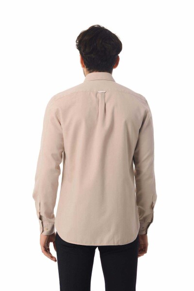 Kahve - Slim Fit Gömlek - Thumbnail