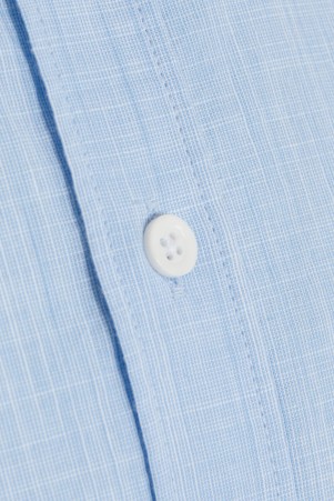 Mavi Slim Fit Düz 100% Pamuk Slim Yaka Uzun Kollu Klasik Gömlek - Thumbnail