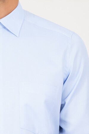 Klasik Mavi Armürlü Gömlek - 6