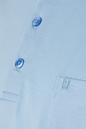 Mavi Klasik Fit Düz 100% Pamuk Merserize Polo Yaka Tişört - Thumbnail
