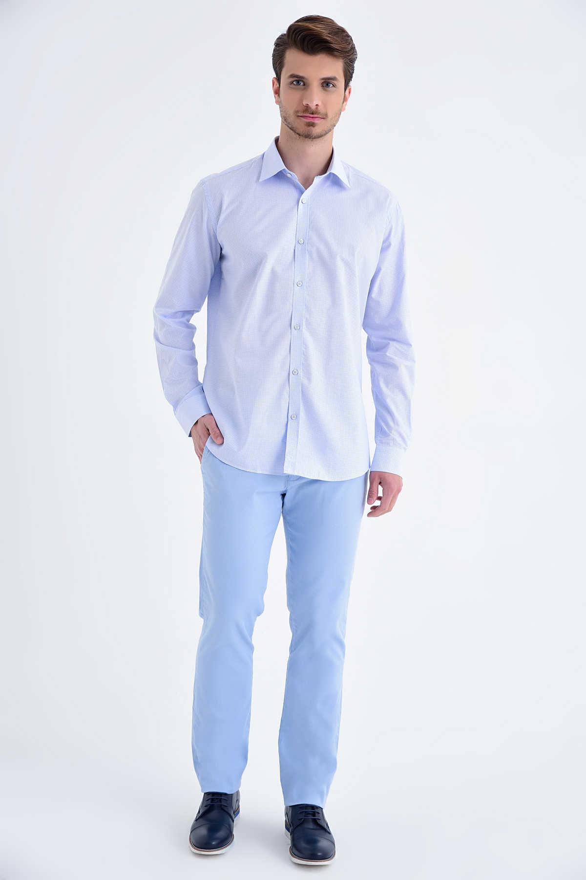 Mavi Kareli Regular Gömlek