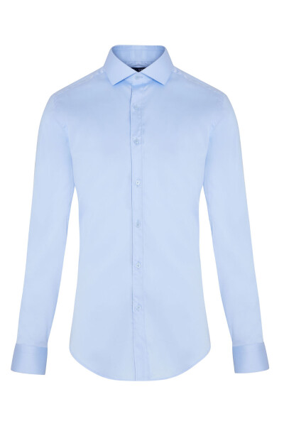 Mavi Slim Fit Saten Gömlek - 2
