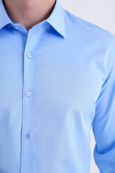 Mavi Slim Fit Gömlek - 4