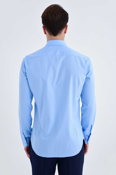 Mavi Slim Fit Gömlek - 3