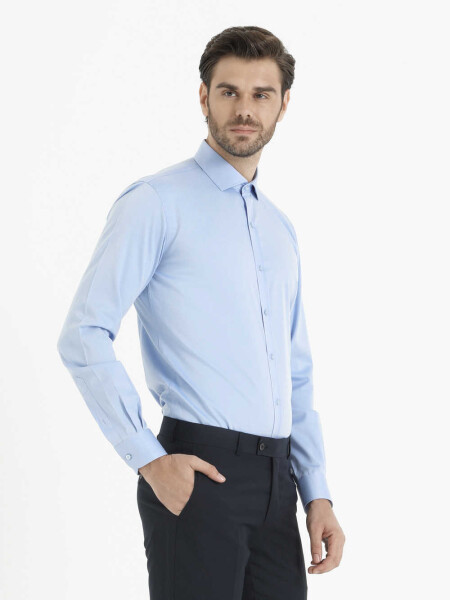 Mavi Slim Fit Gömlek - 3