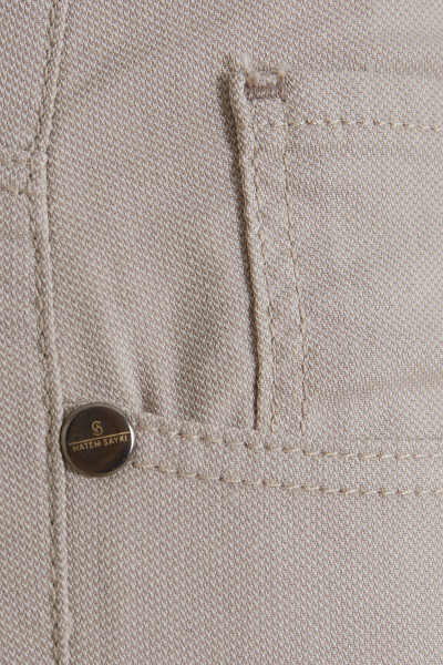 Bej Desenli Slim Fit Spor Pantolon - 3