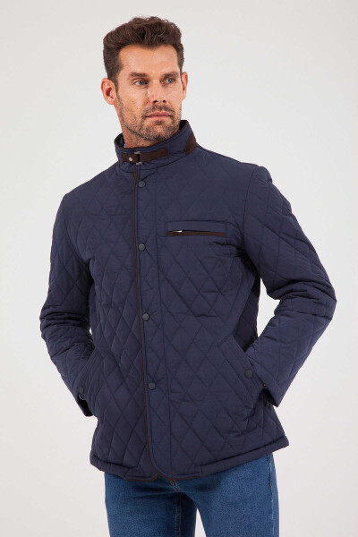 Açık Lacivert Kapitone Mont - 1