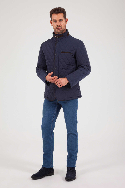 Açık Lacivert Kapitone Mont - 2