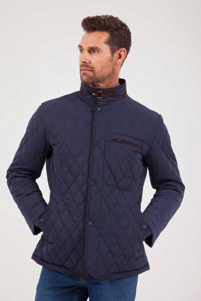 Açık Lacivert Kapitone Mont - 3