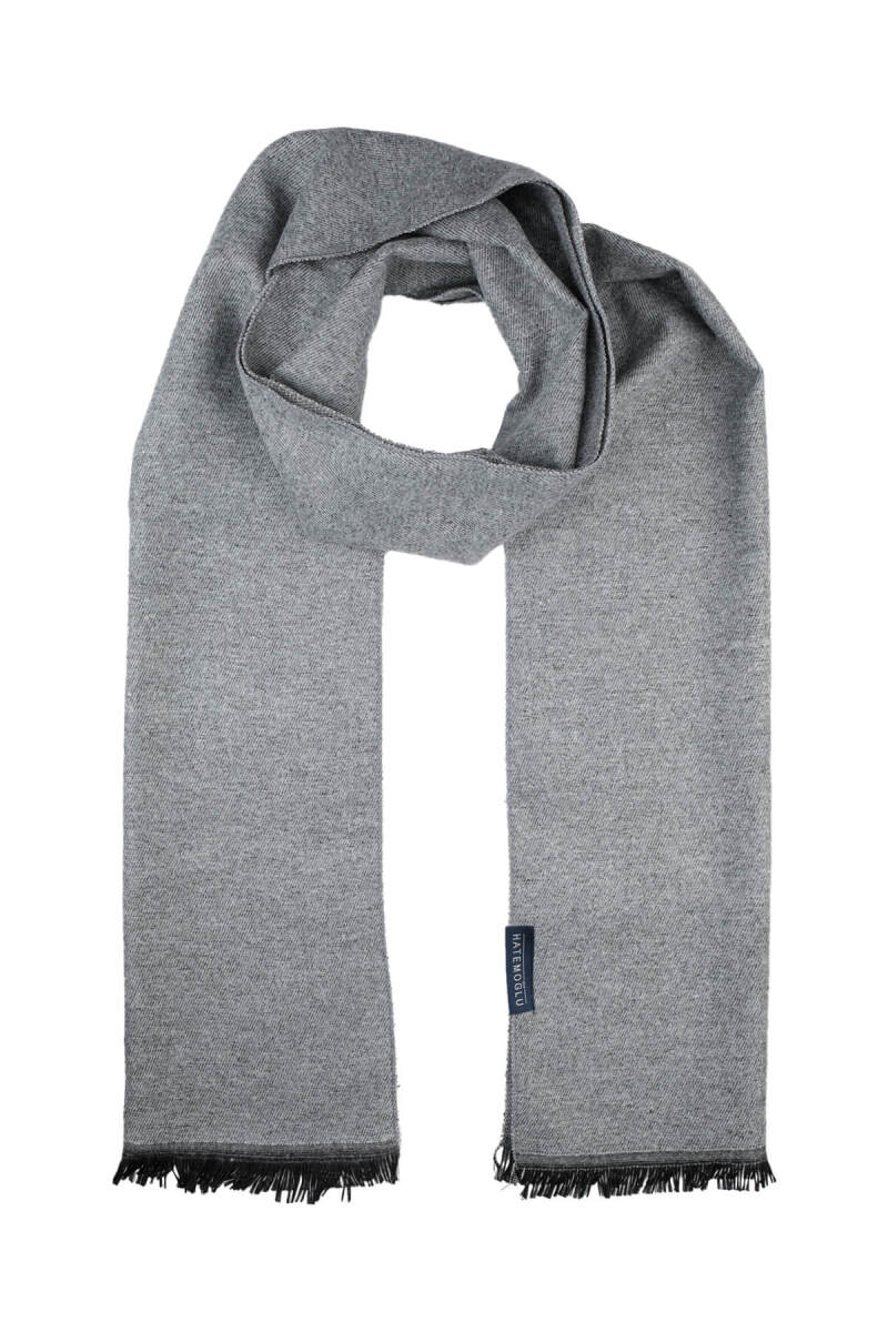 A.Gri - Bej Çift Taraflı Atkı - Hatemoğlu