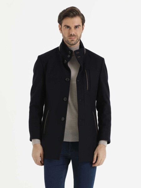 A.Lacivert Basic Palto - 1