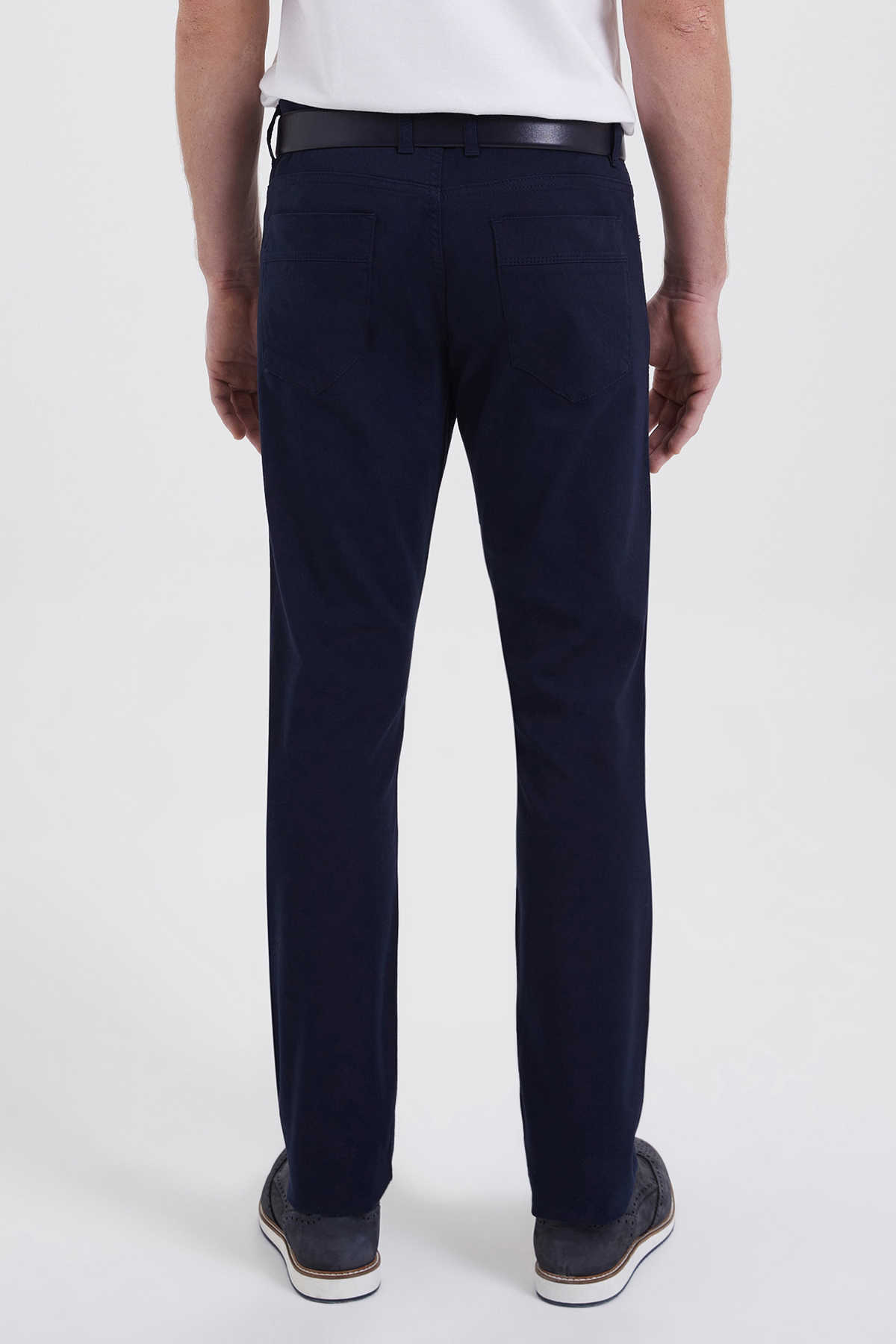 Lacivert Desenli Slim Fit Pantolon - 4