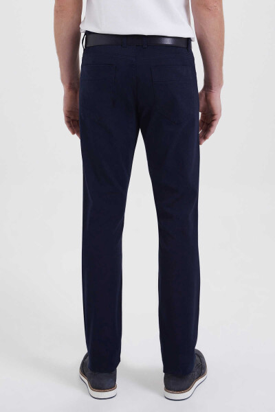 Lacivert Desenli Slim Fit Pantolon - 4