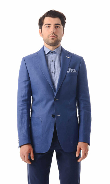 Lacivert Slim Fit Ceket - Thumbnail
