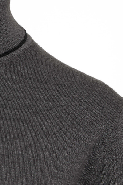 Antrasit Balıkçı Yaka Triko Kazak - 6