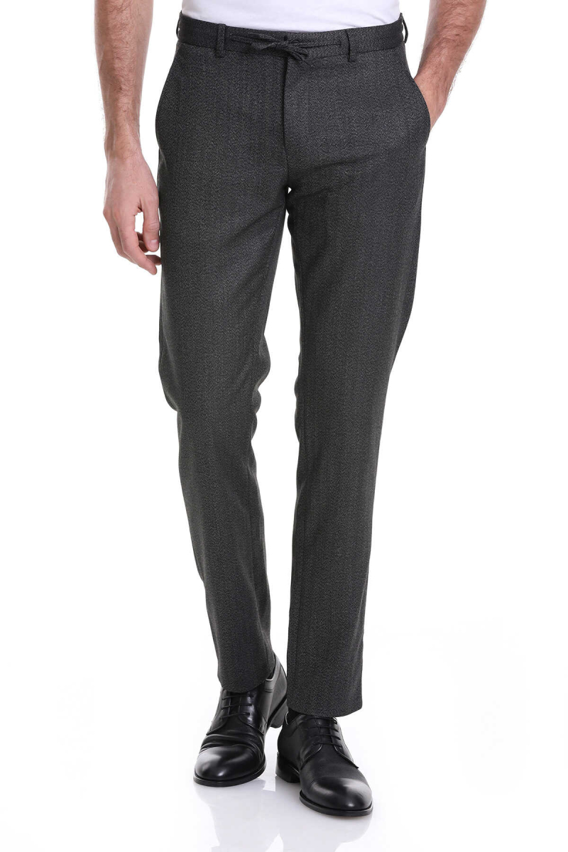 Antrasit Dinamik Fit Balıksırtı Yandan Cepli Jogger Pantolon - Hatemoğlu (1)