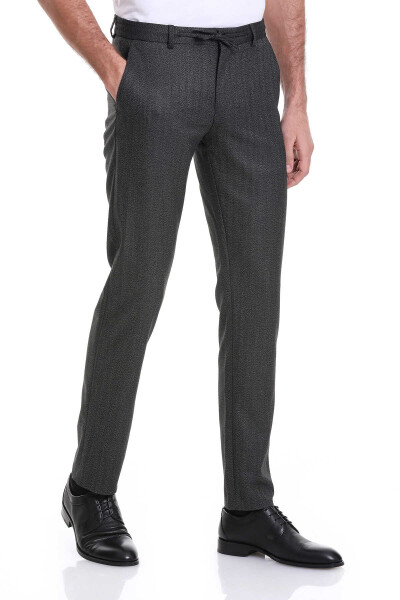 Antrasit Dinamik Fit Balıksırtı Yandan Cepli Jogger Pantolon - 4