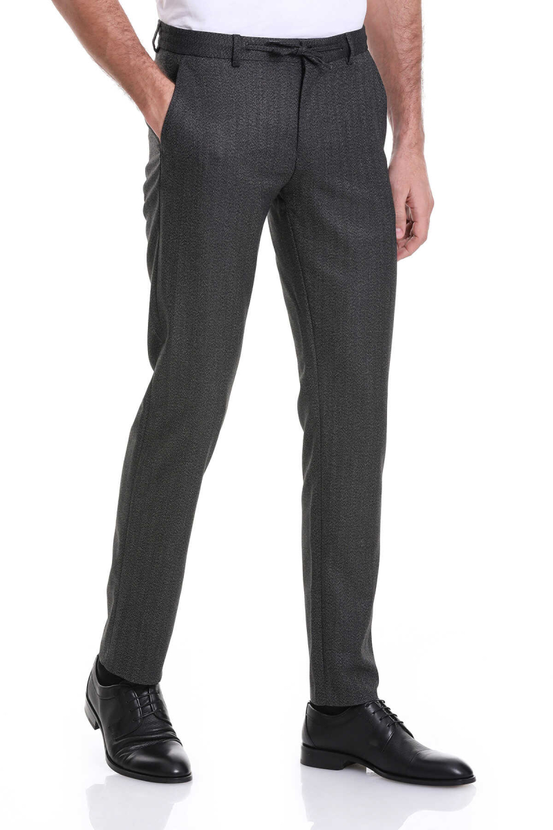 Antrasit Dinamik Fit Balıksırtı Yandan Cepli Jogger Pantolon - Hatemoğlu (1)