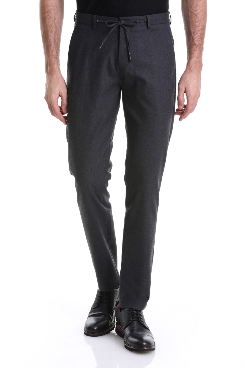 Antrasit Dinamik Fit Düz Yandan Cepli Jogger Pantolon - HTML