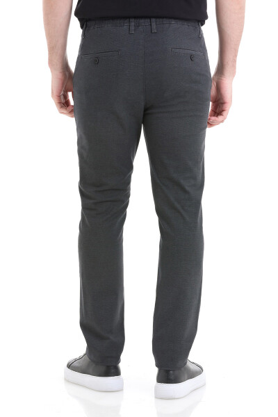 Antrasit Dinamik Fit Düz Yandan Cepli Pamuklu Jogger Kanvas Pantolon - 5