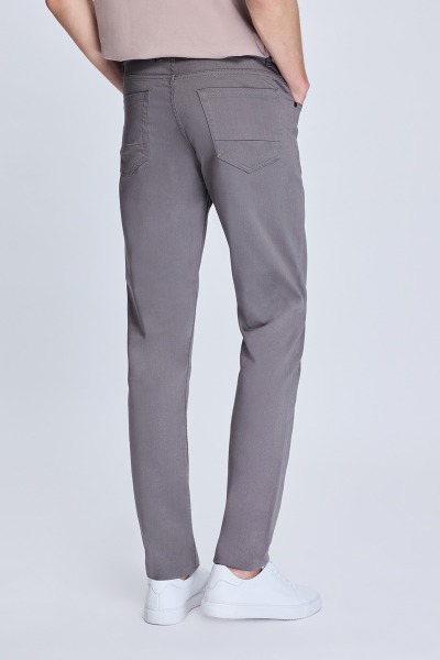 Antrasit Dinamik Fit Pamuklu 5 Cep Kanvas Pantolon - 4