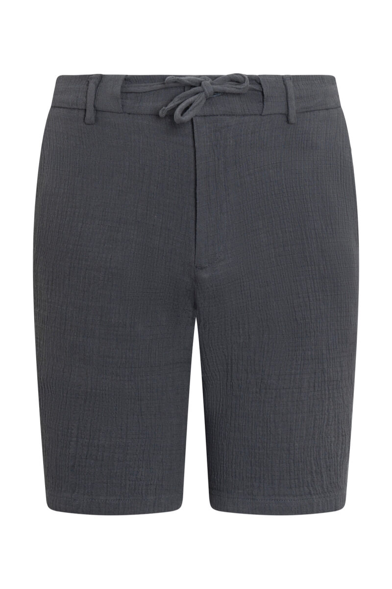 Antrasit Rahat Kesim 100% Pamuk Yandan Cepli Şort - Saykı