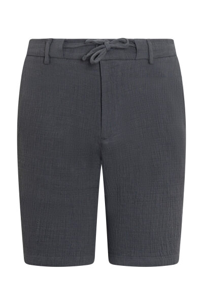 Antrasit Rahat Kesim 100% Pamuk Yandan Cepli Şort - 3