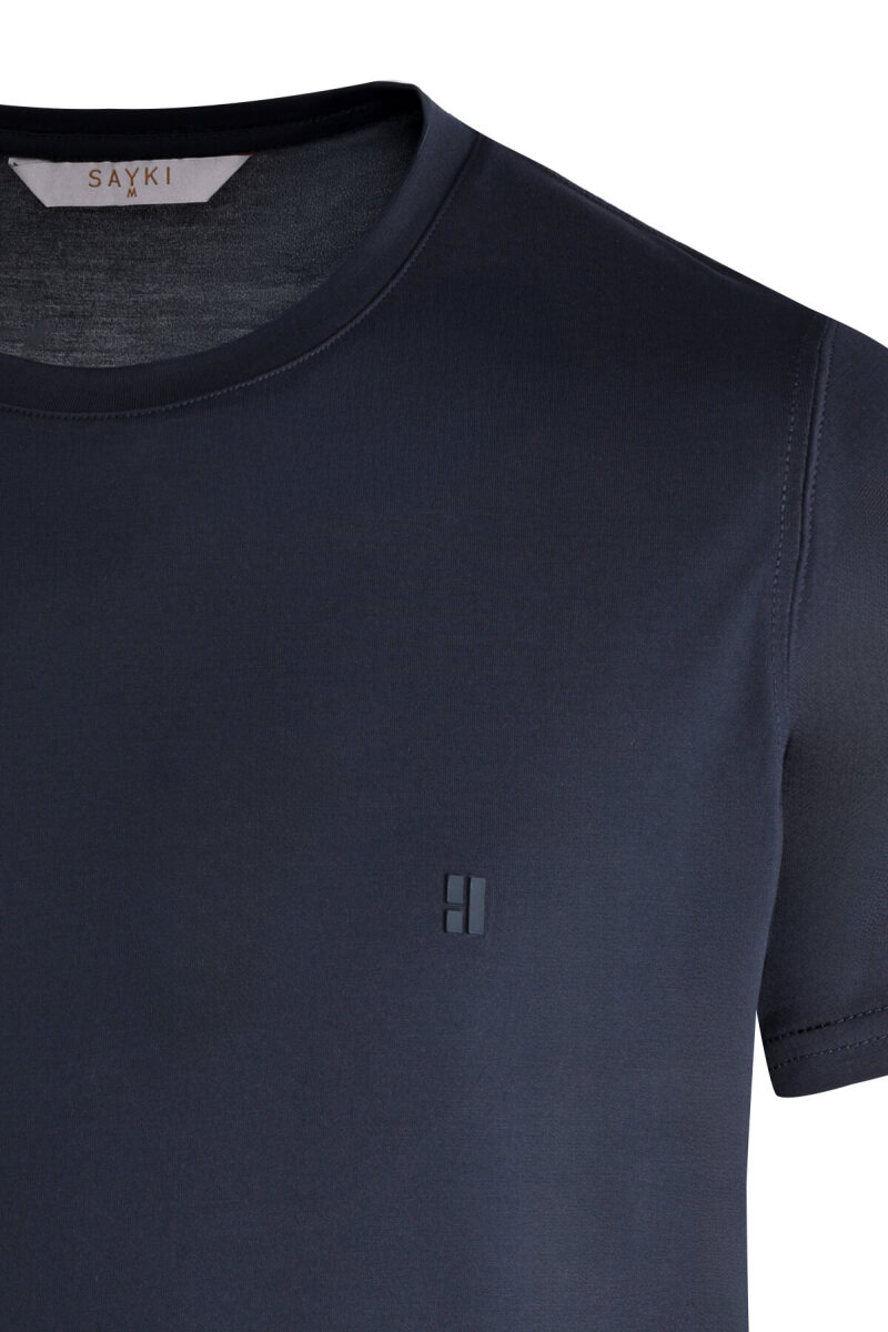 Antrasit Regular Fit Bisiklet Yaka Tişört - Saykı (1)