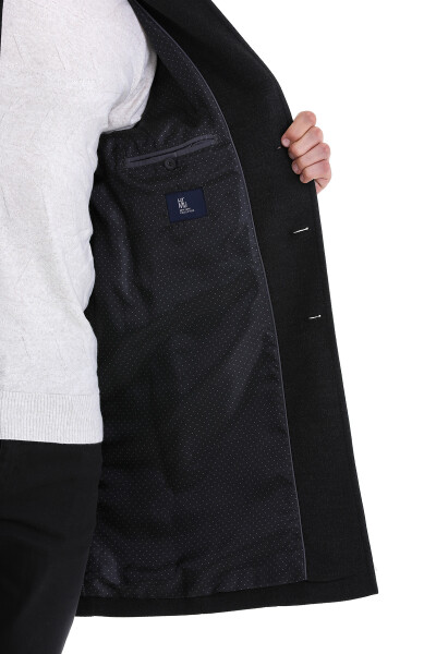 Antrasit Regular Fit Mono Yaka Spor Kaşe Palto - 6