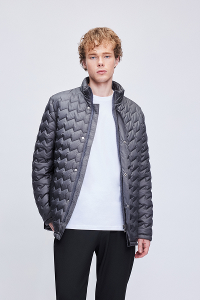 Antrasit Regular Fit Hakim Yaka Kapitone Mont - 3