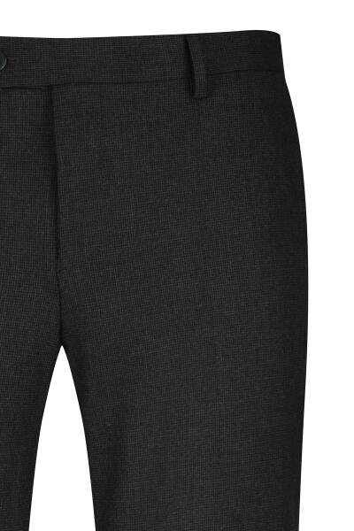 Antrasit Regular Fit Kareli Yandan Cepli Kumaş Pantolon - 2