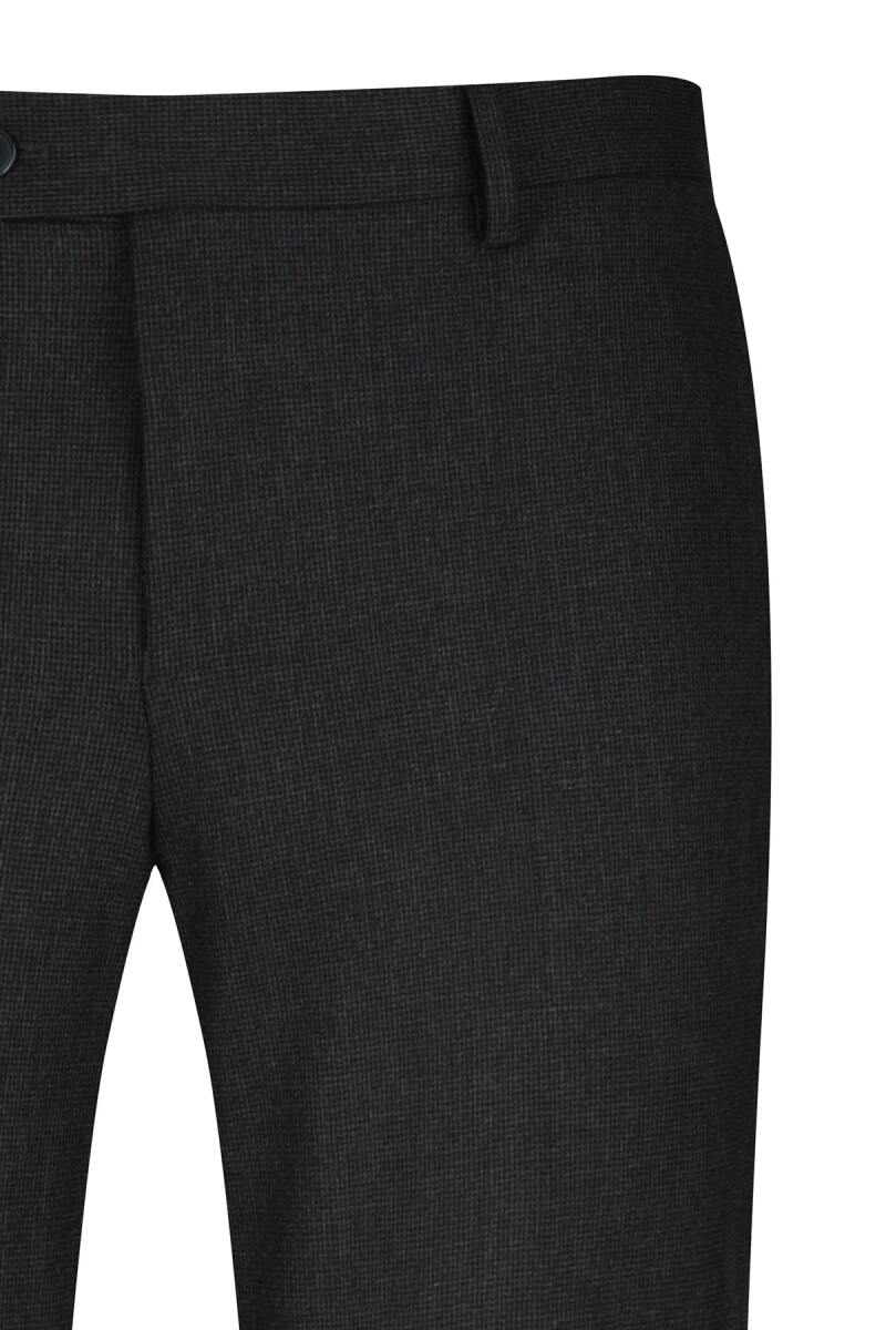 Antrasit Regular Fit Kareli Yandan Cepli Kumaş Pantolon - Hatemoğlu (1)