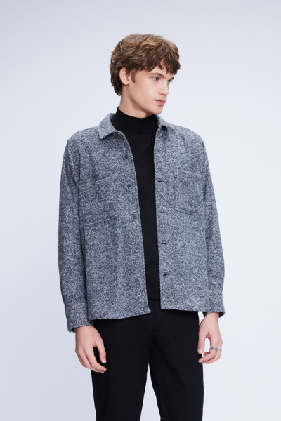 Antrasit Regular Fit Pamuklu Overshirt Gömlek - 3