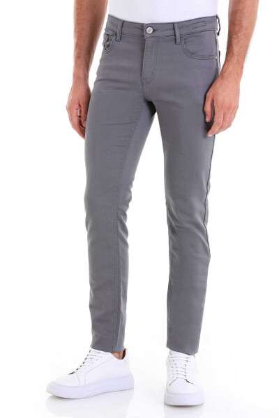 Antrasit Slim Fit Pamuklu 5 Cep Kanvas Pantolon 
