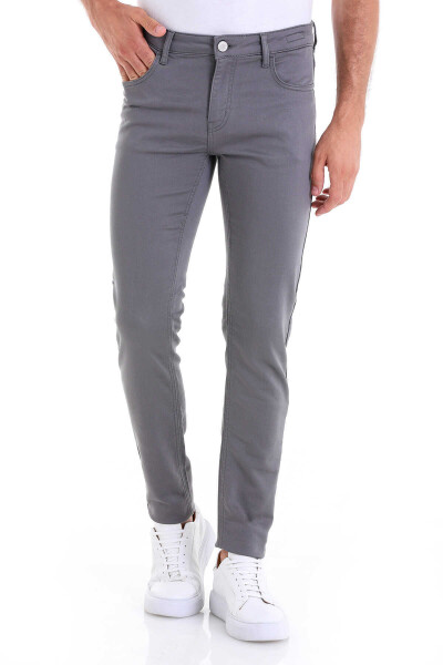 Antrasit Slim Fit Pamuklu 5 Cep Kanvas Pantolon - 2