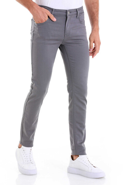 Antrasit Slim Fit Pamuklu 5 Cep Kanvas Pantolon - 3