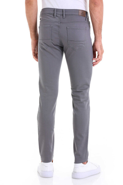 Antrasit Slim Fit Pamuklu 5 Cep Kanvas Pantolon - 4