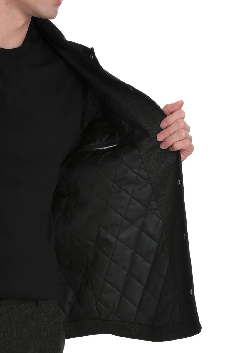 Antrasit Slim Fit Mono Yaka Casual Overshirt Takım - Hatemoğlu (1)