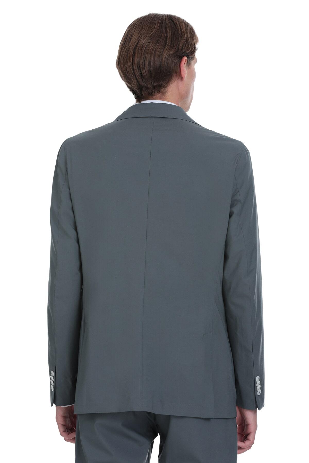 Antrasit Slim Fit Mono Yaka Casual Takım Elbise - 6