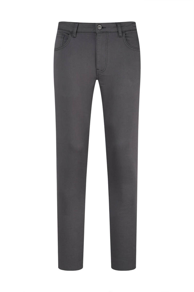 Antrasit Slim Fit Pamuklu 5 Cep Kanvas Pantolon - Saykı