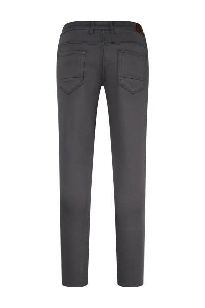 Antrasit Slim Fit Pamuklu 5 Cep Kanvas Pantolon - 3