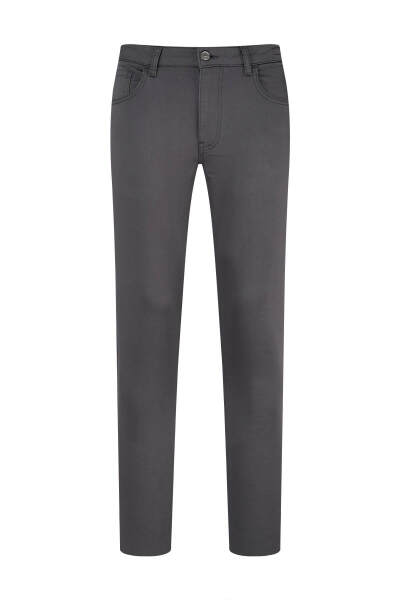 Antrasit Slim Fit Pamuklu 5 Cep Kanvas Pantolon 
