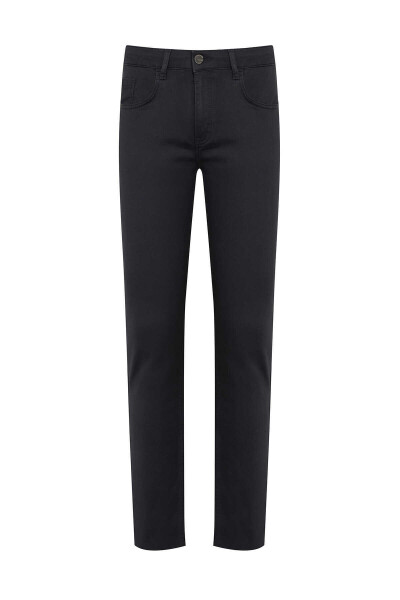 Antrasit Slim Fit Pamuklu 5 Cep Kanvas Pantolon 