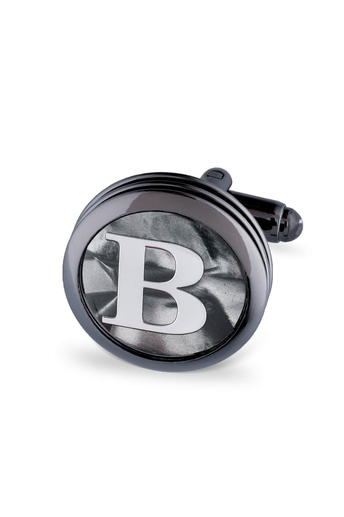 B Harfli Yuvarlak Tekli Kol Düğmesi - 1