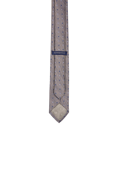 Bej Desenli Klasik Micro Kravat - 4