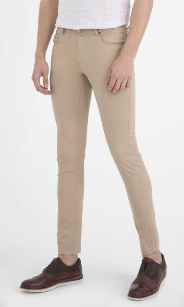 Bej Slim Fit Pantolon - 3